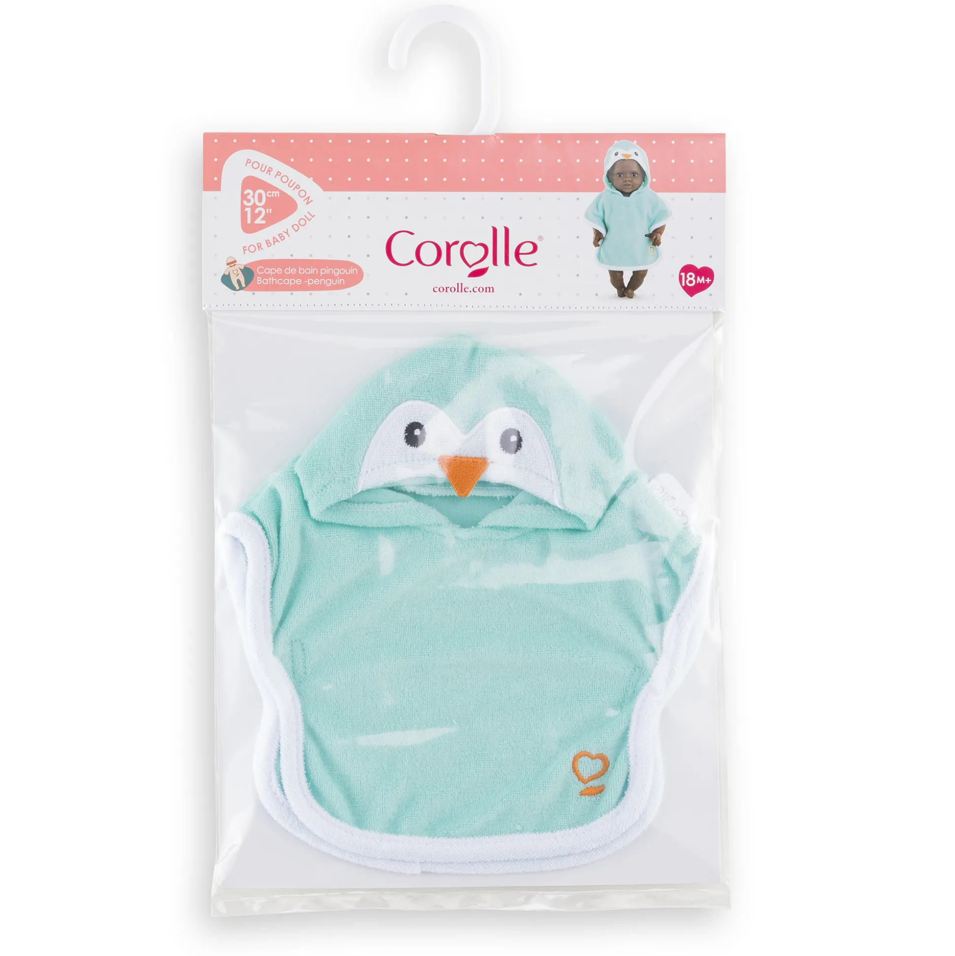 Cape de Bain Pingouin pour poupon 30 cm