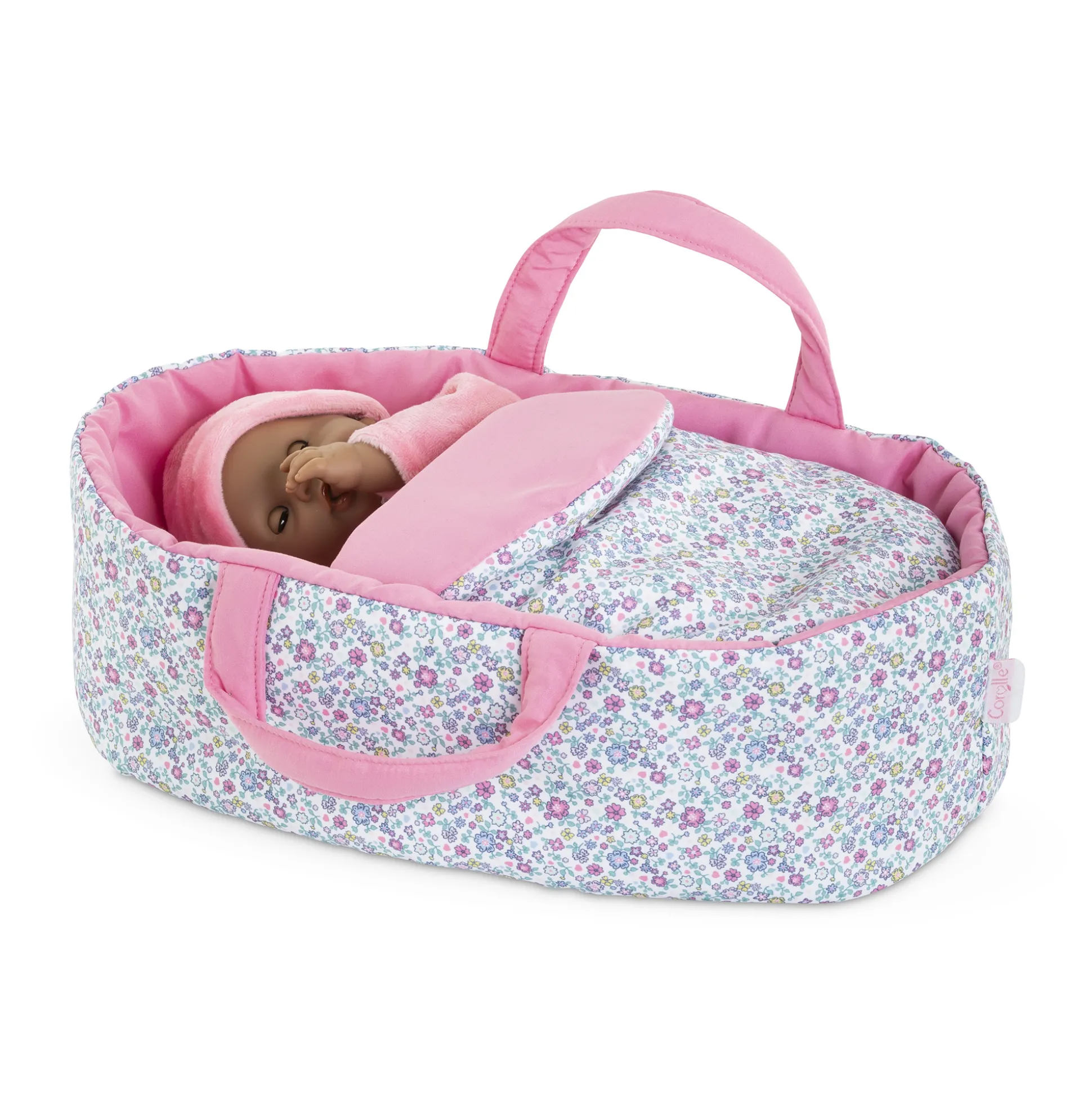 Couffin Floral pour poupon 30 cm