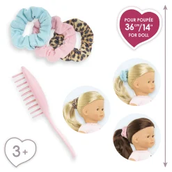 Ensemble Brosse et 3 Chouchous pour poupée ma Corolle