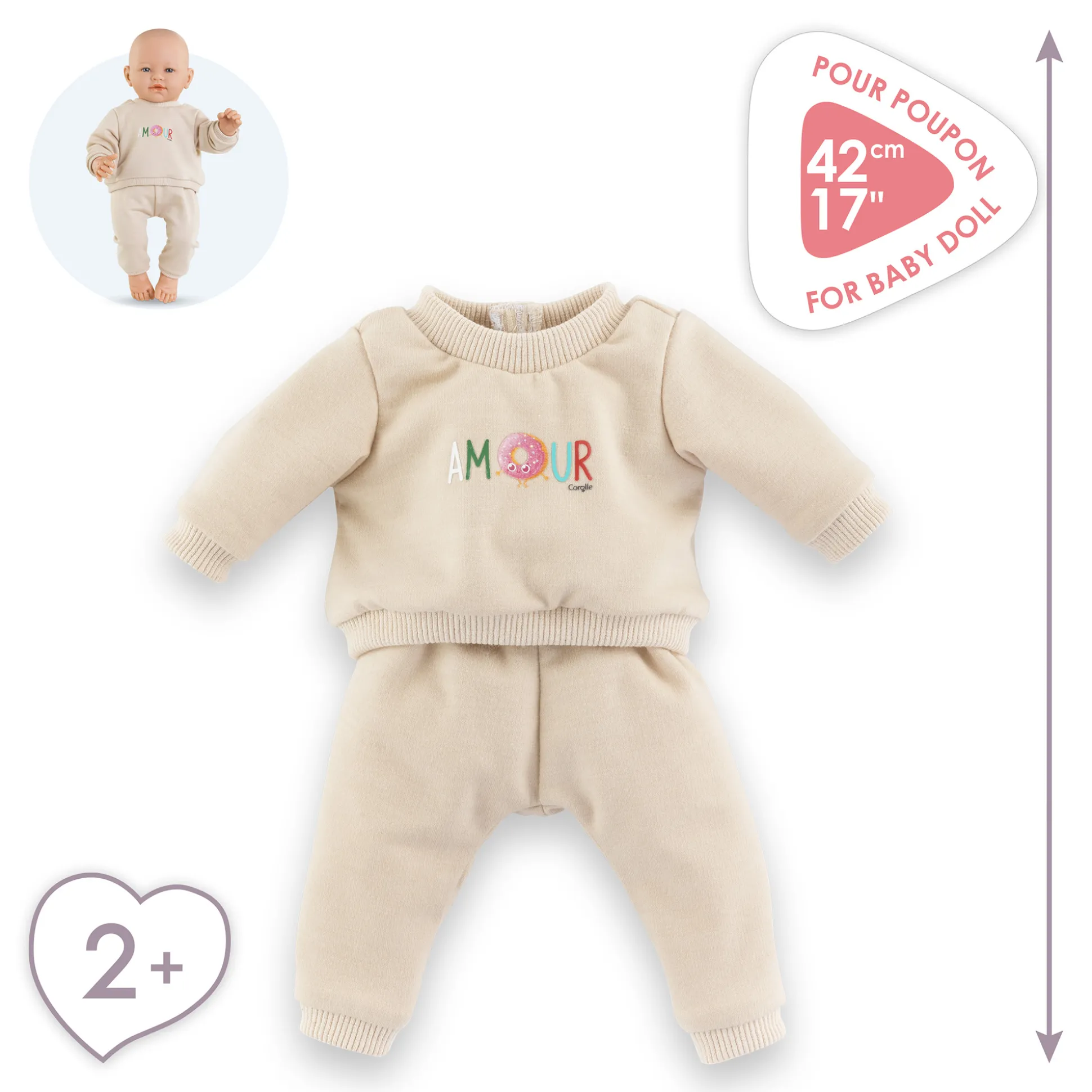 Jogging Beige pour poupon 42 cm