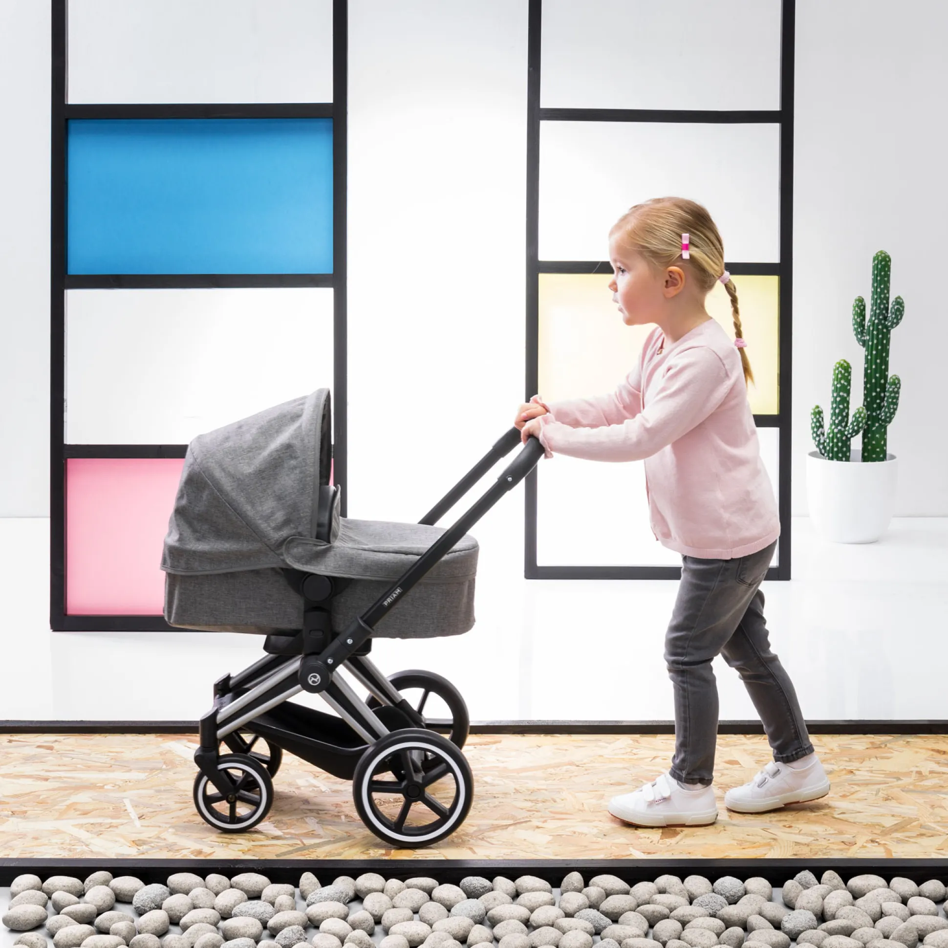 Landau 3 en 1 Cybex Priam Gris pour poupons 36 / 42 / 52 cm