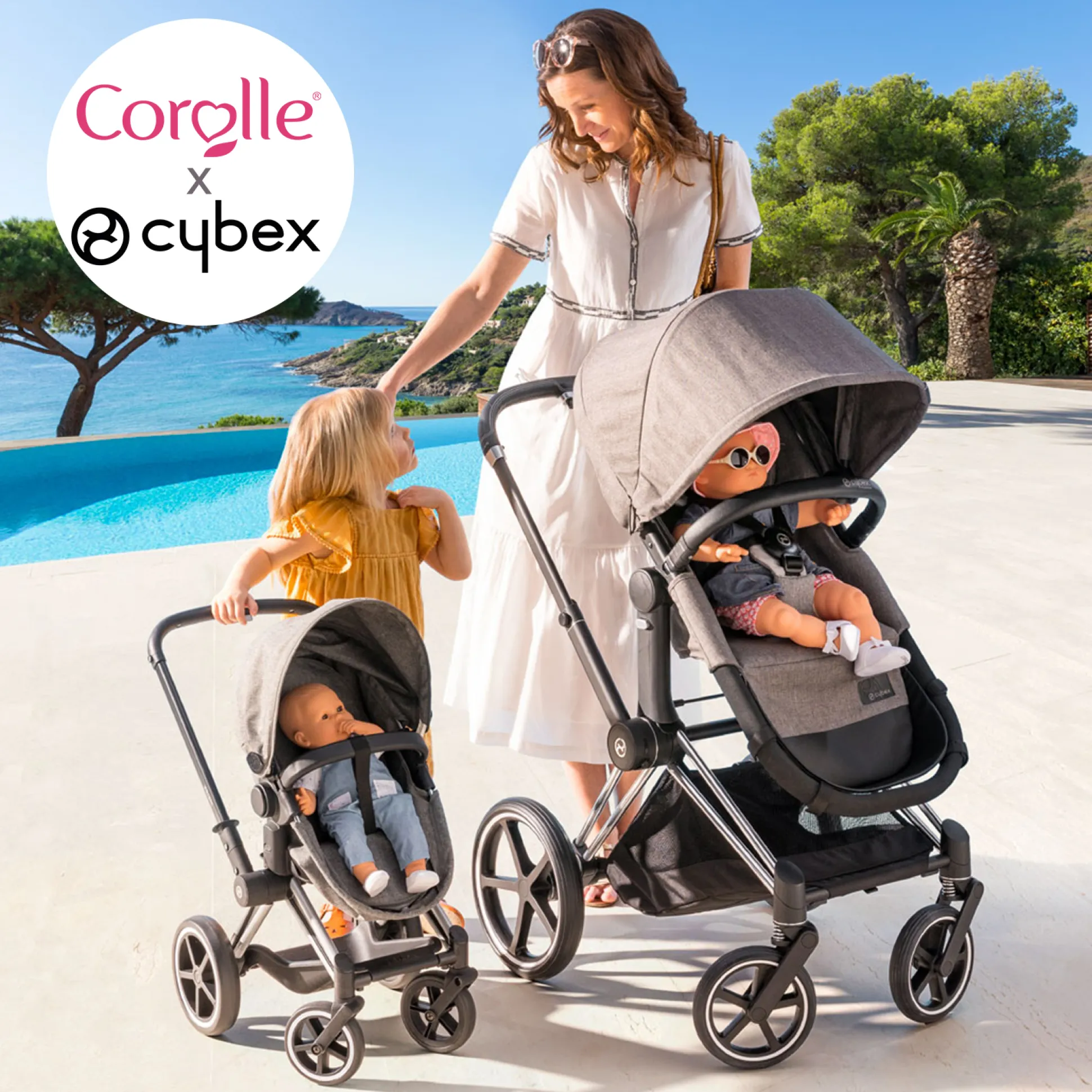 Landau 3 en 1 Cybex Priam Gris pour poupons 36 / 42 / 52 cm