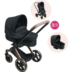 Landau 3 en 1 Cybex Priam Noir pour poupon 36 / 42 / 52 cm