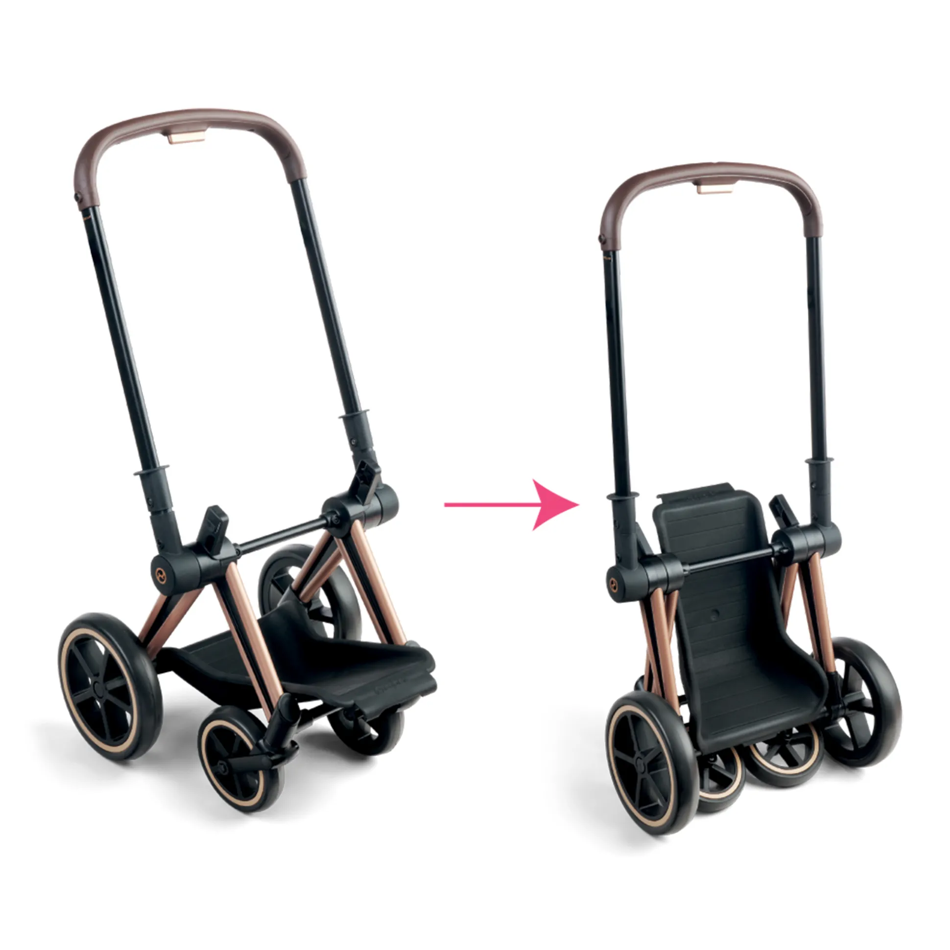 Landau 3 en 1 Cybex Priam Noir pour poupon 36 / 42 / 52 cm