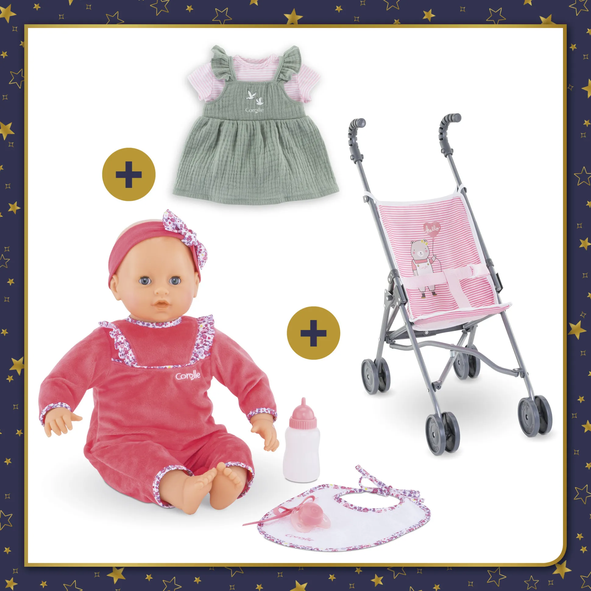 Lila Chérie se balade en Poussette Canne Rose