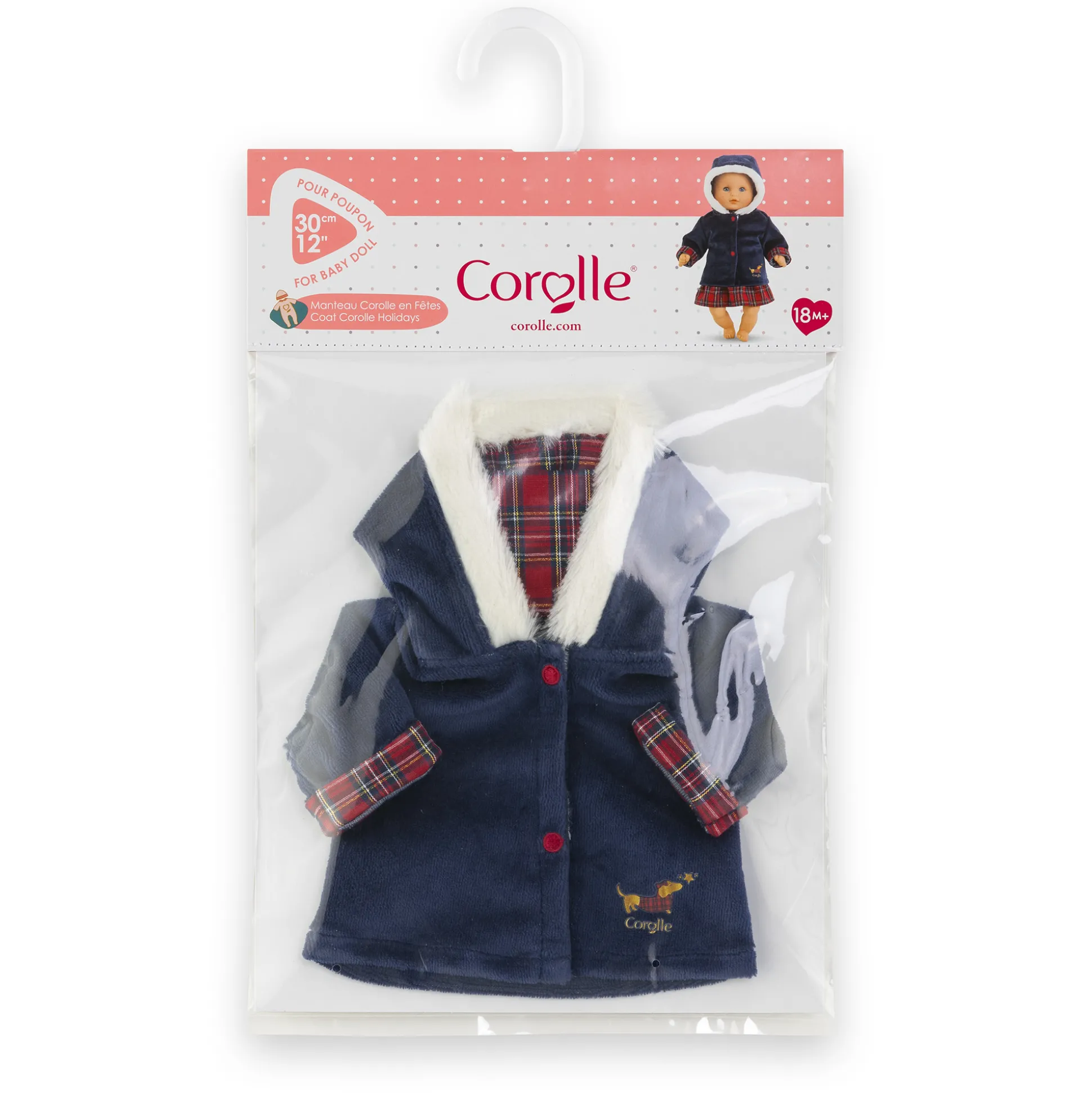 Manteau Corolle en Fêtes pour poupon 30 cm