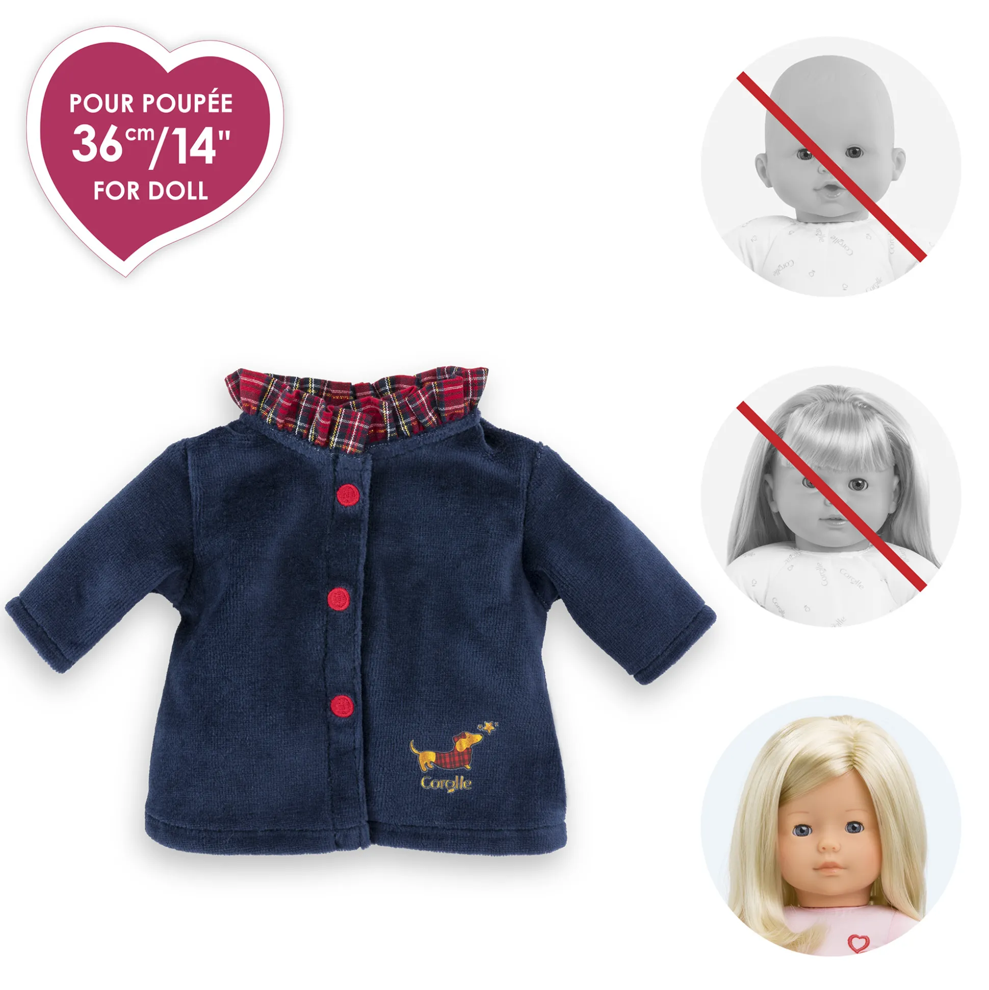 Manteau Corolle en Fêtes pour poupée ma Corolle