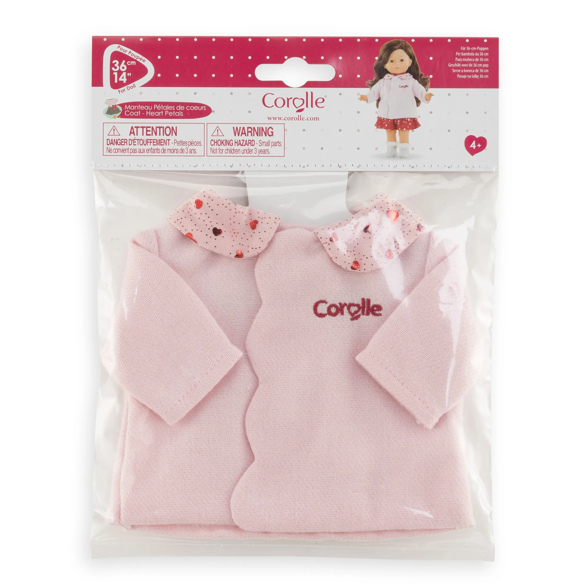 Manteau Pétales de Cœurs pour poupée ma Corolle
