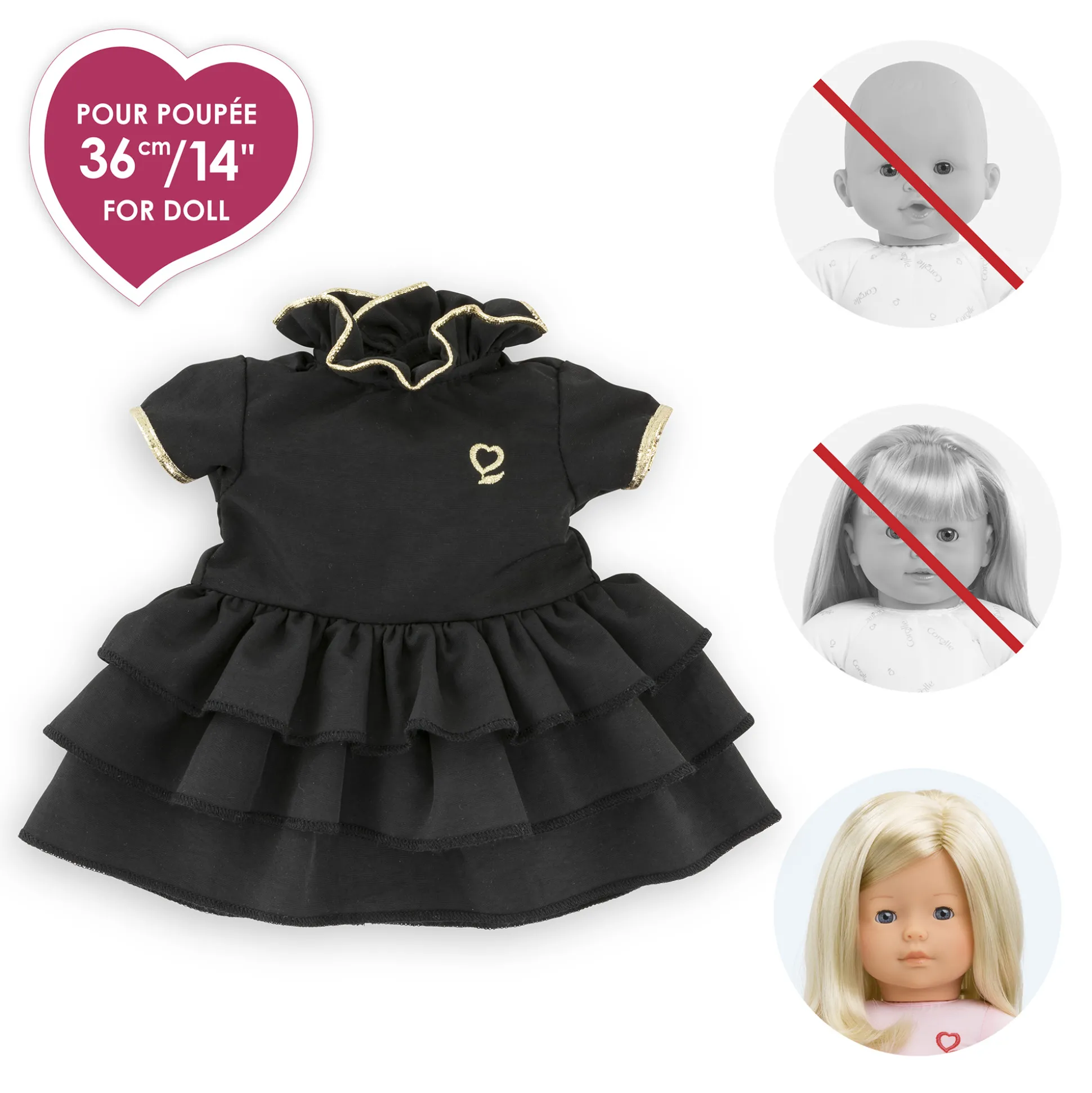Petite Robe Noire pour poupée ma Corolle