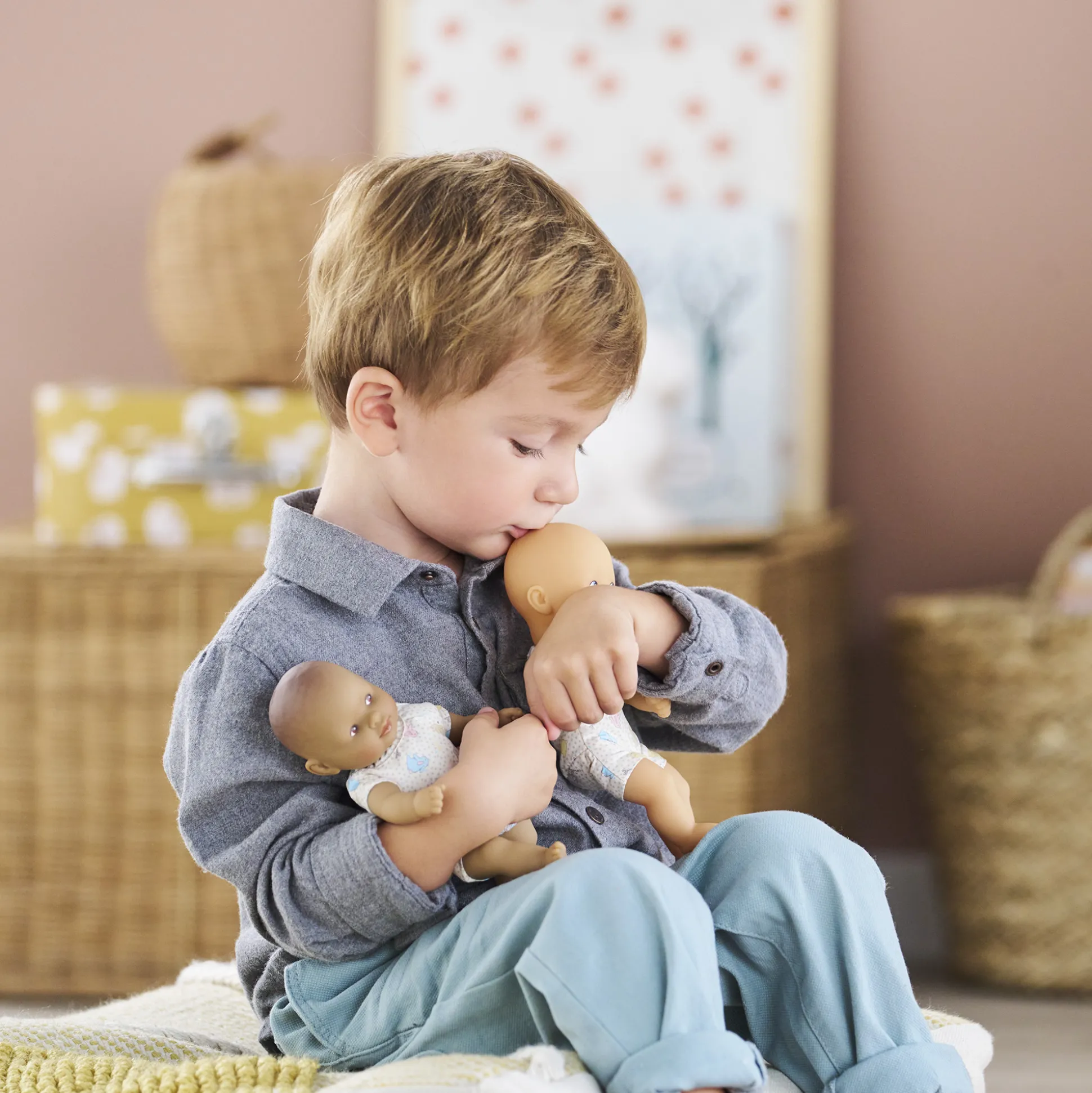 Poupon Mini Calin Lapins Yeux Bleus