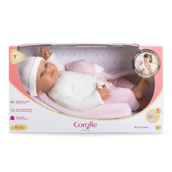 Poupon Rose et Couffin Tressé Peluche Rose