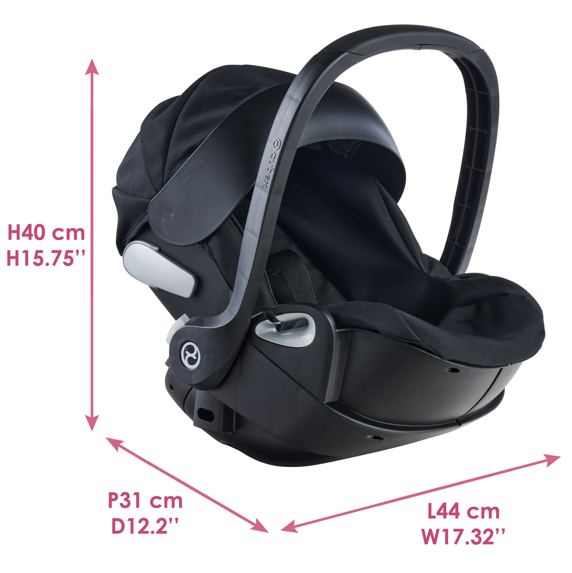 Poupon Rose et Porte-Poupon Cybex Noir