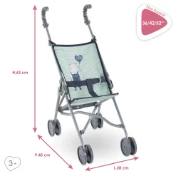 Poussette Canne Sauge pour poupon 36/42/52 cm