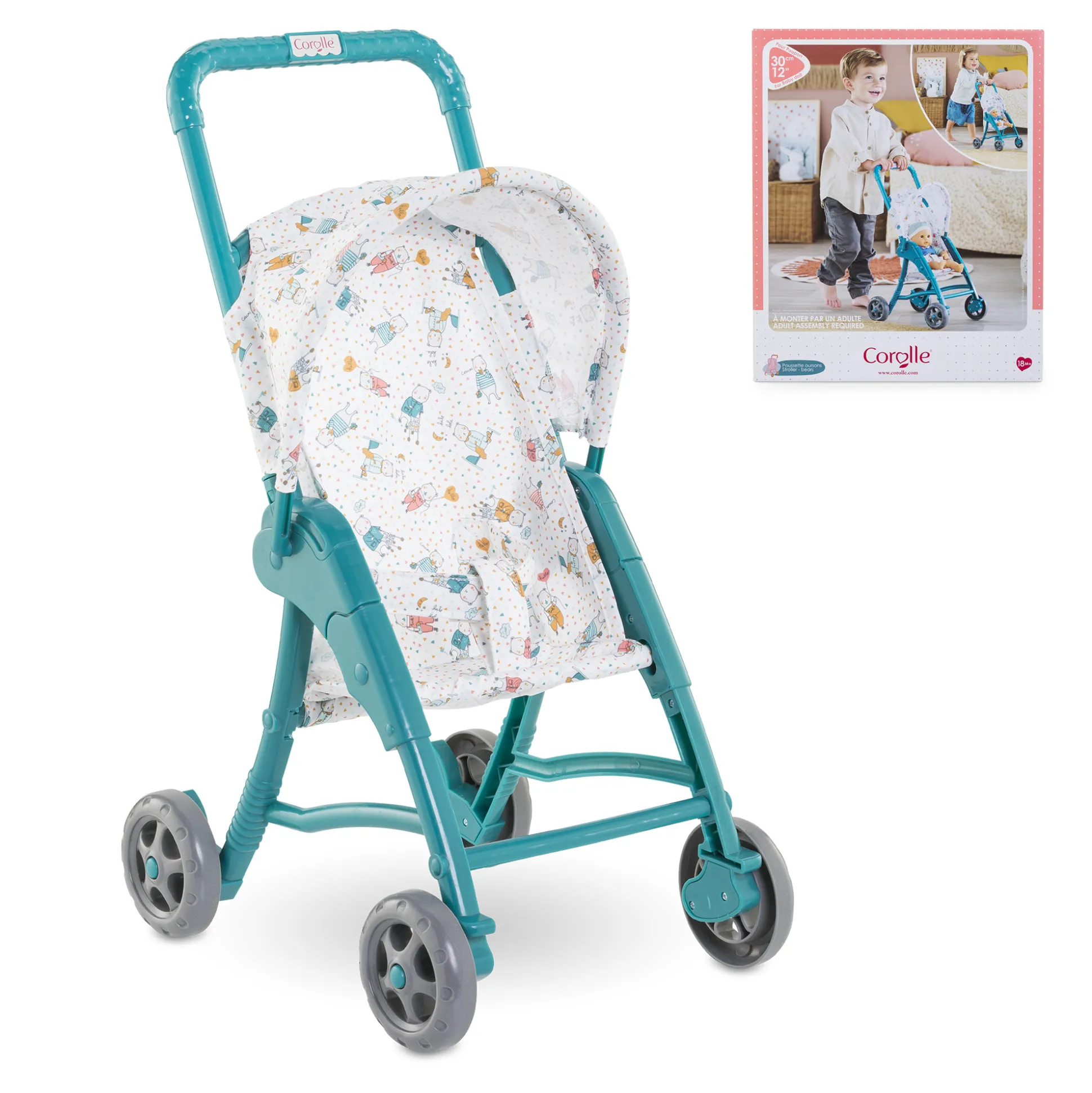Poussette Oursons pour poupon 30 cm