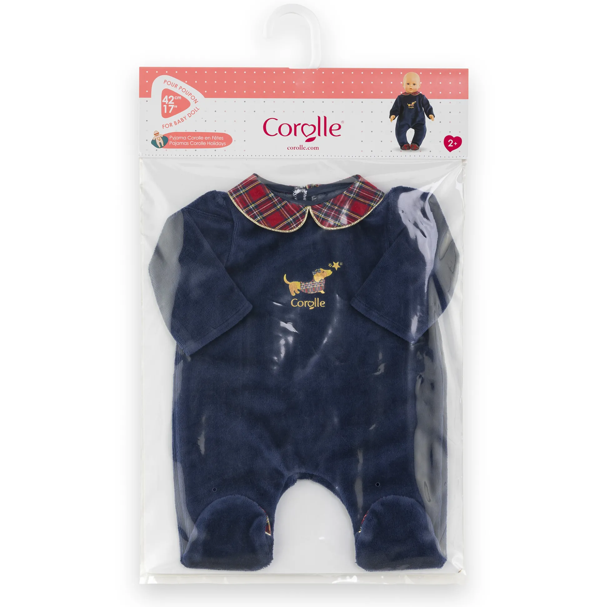 Pyjama Corolle en Fêtes pour poupon 42 cm