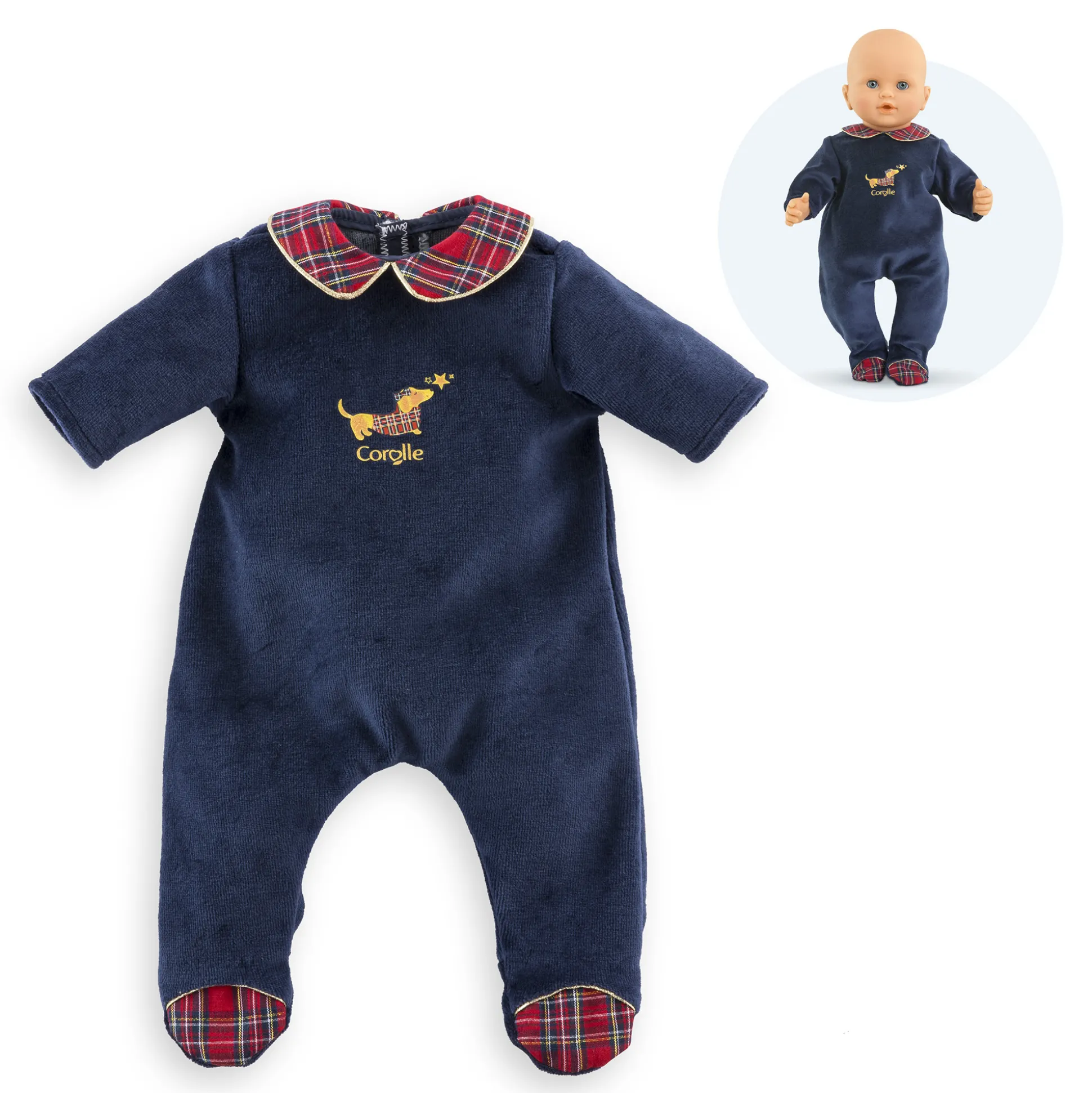 Pyjama Corolle en Fêtes pour poupon 36 cm