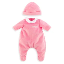 Pyjama rose et bonnet pour poupon 30 cm