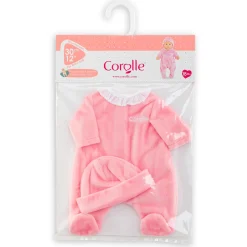 Pyjama rose et bonnet pour poupon 30 cm