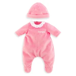 Pyjama rose et bonnet pour poupon 36 cm