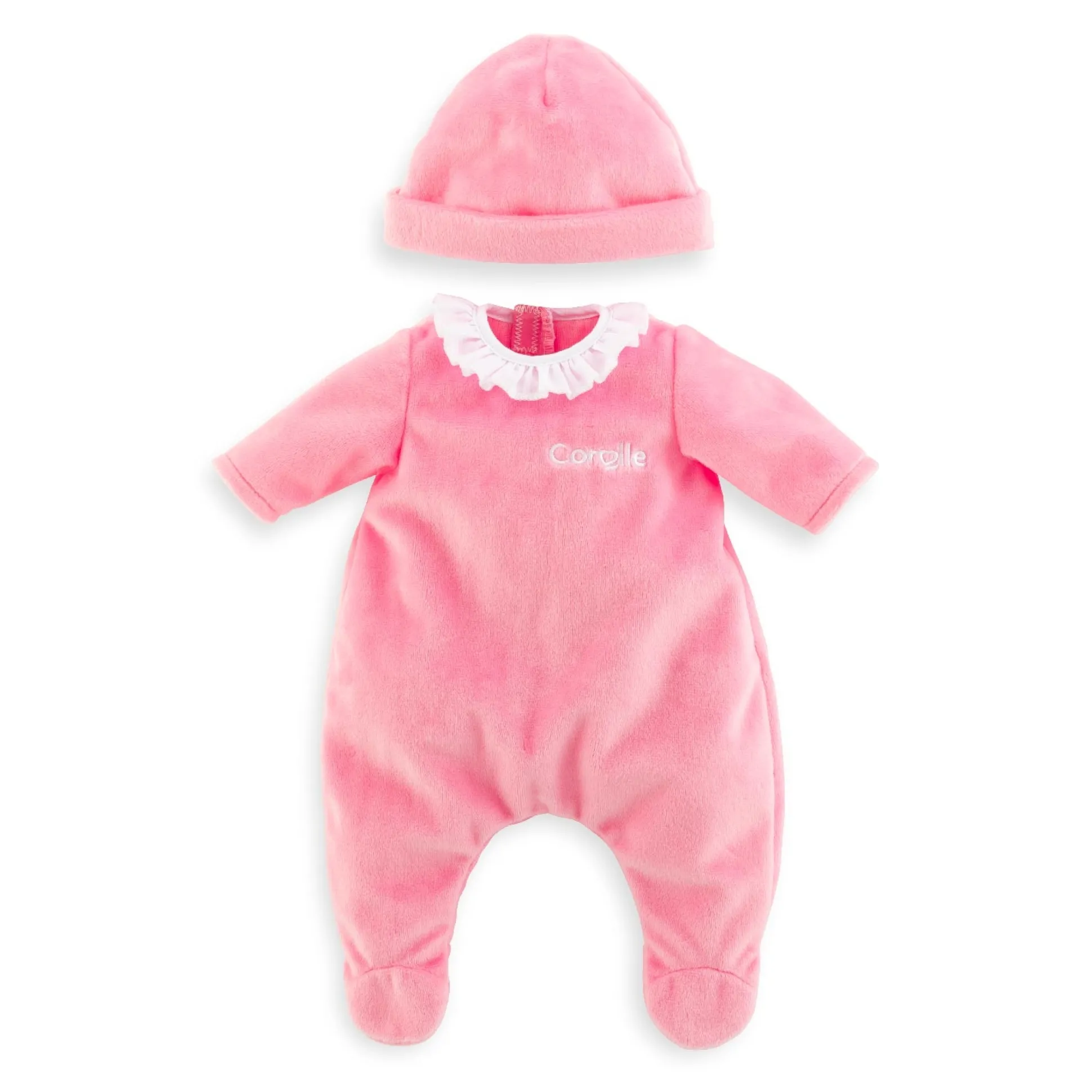 Pyjama rose et bonnet pour poupon 36 cm