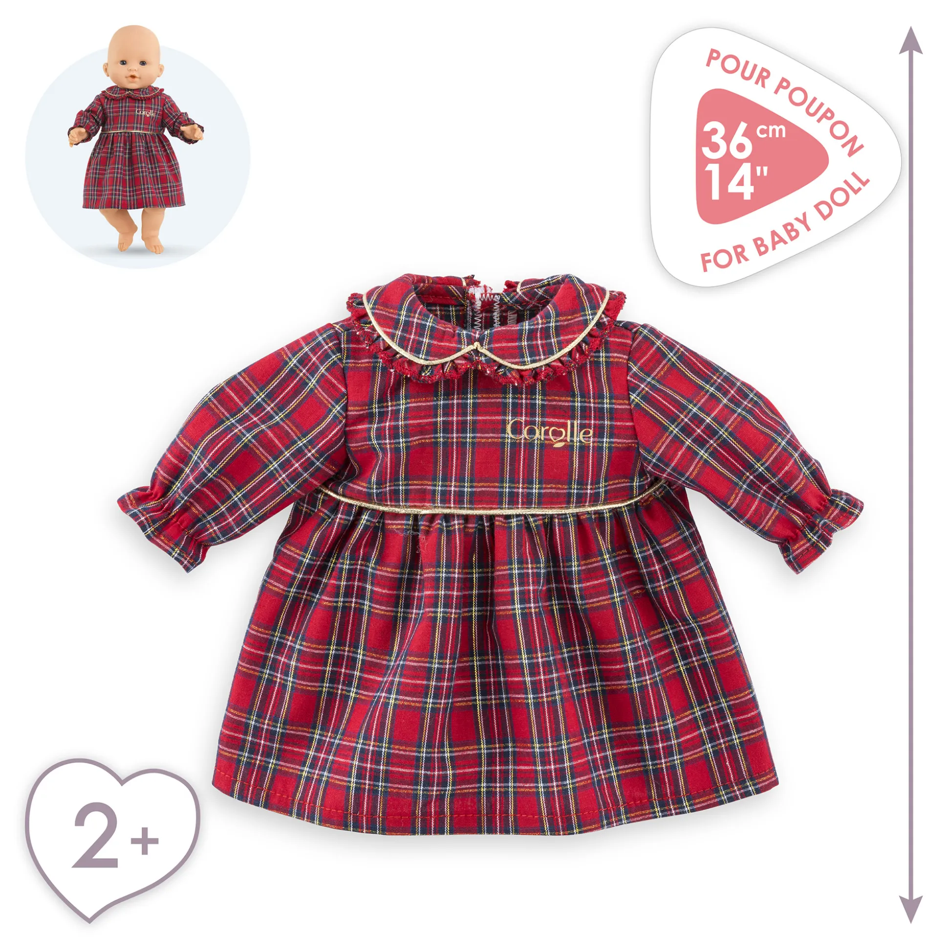 Robe Corolle en Fêtes pour poupon 36 cm