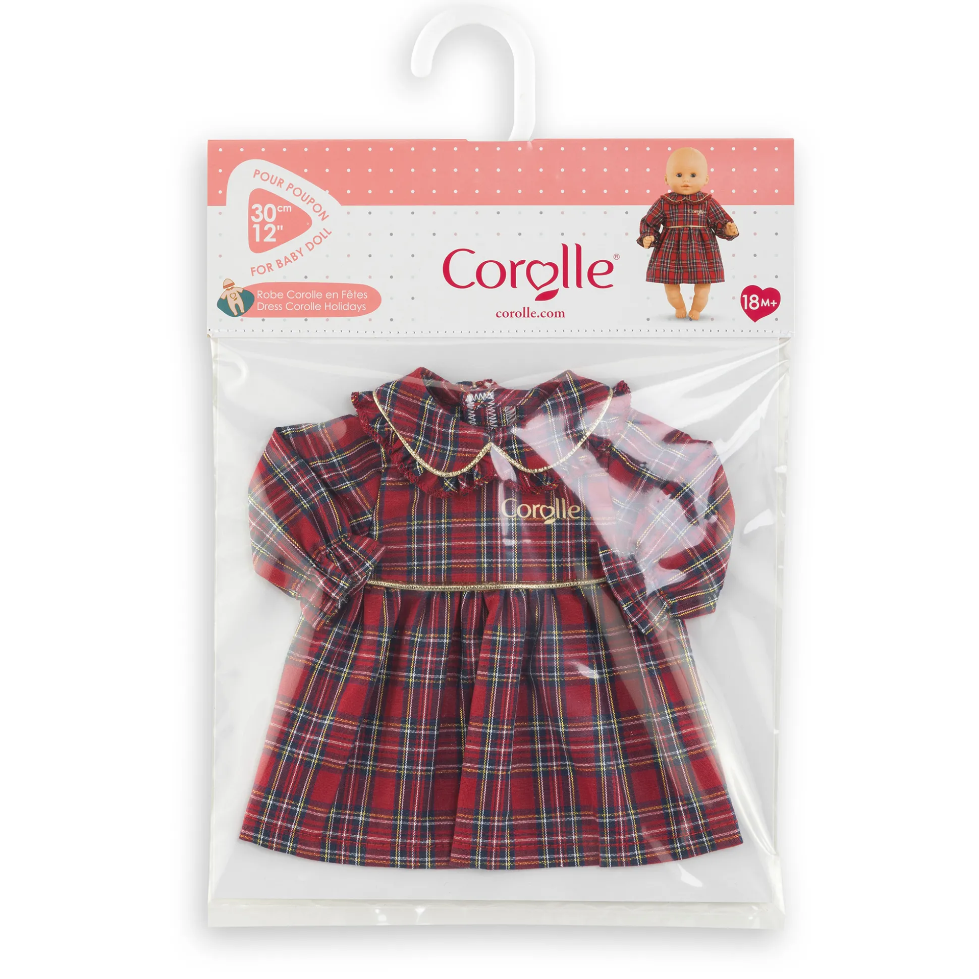 Robe Corolle en Fêtes pour poupon 30 cm