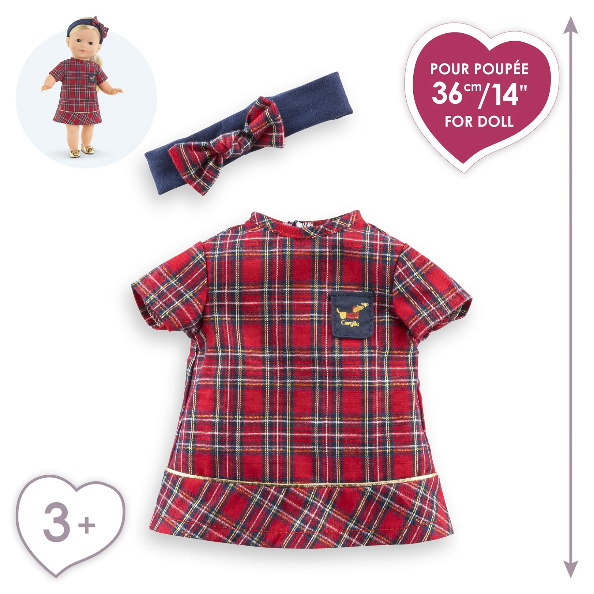 Robe et Bandeau Corolle en Fêtes pour poupée ma Corolle