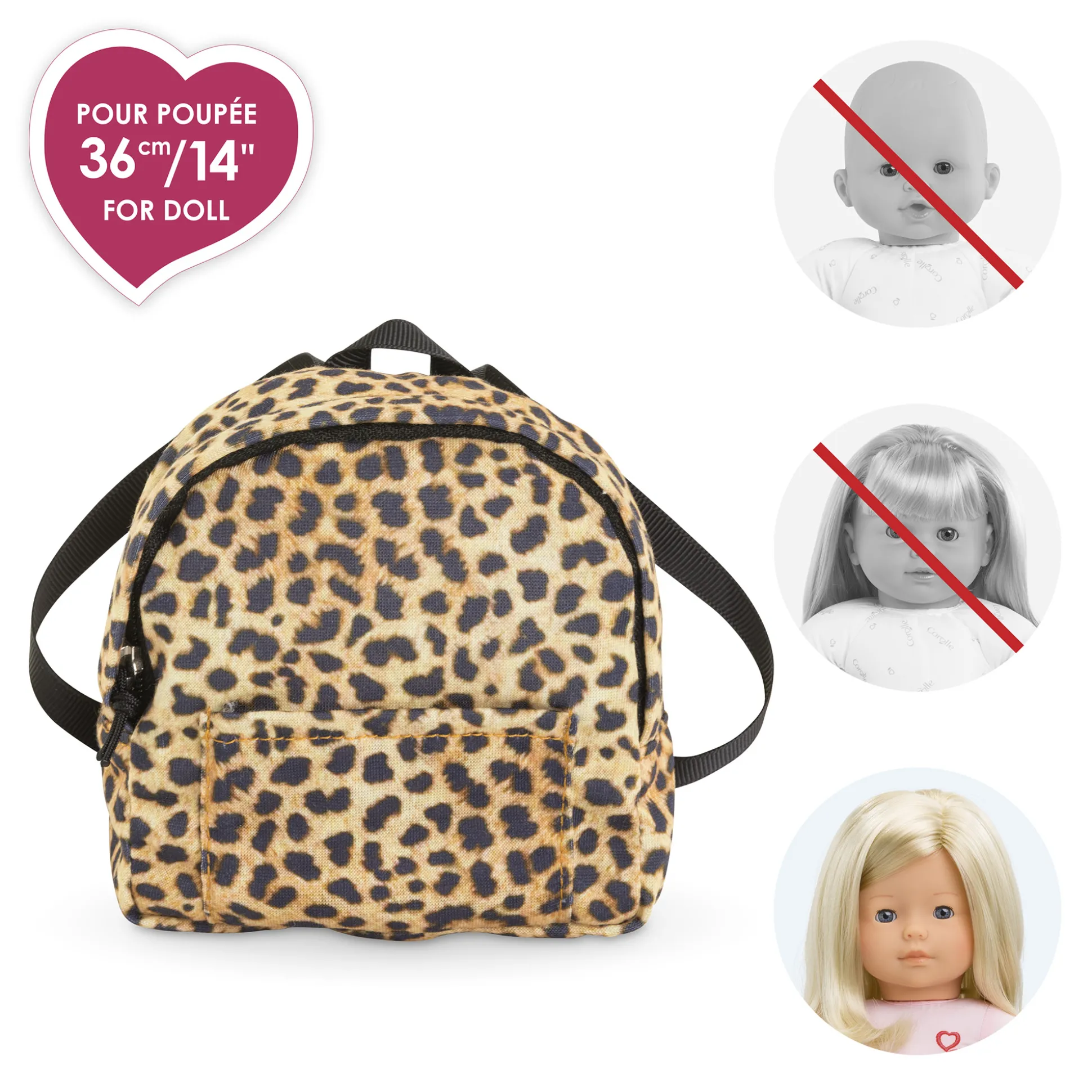 Sac à dos Léopard pour poupée ma Corolle