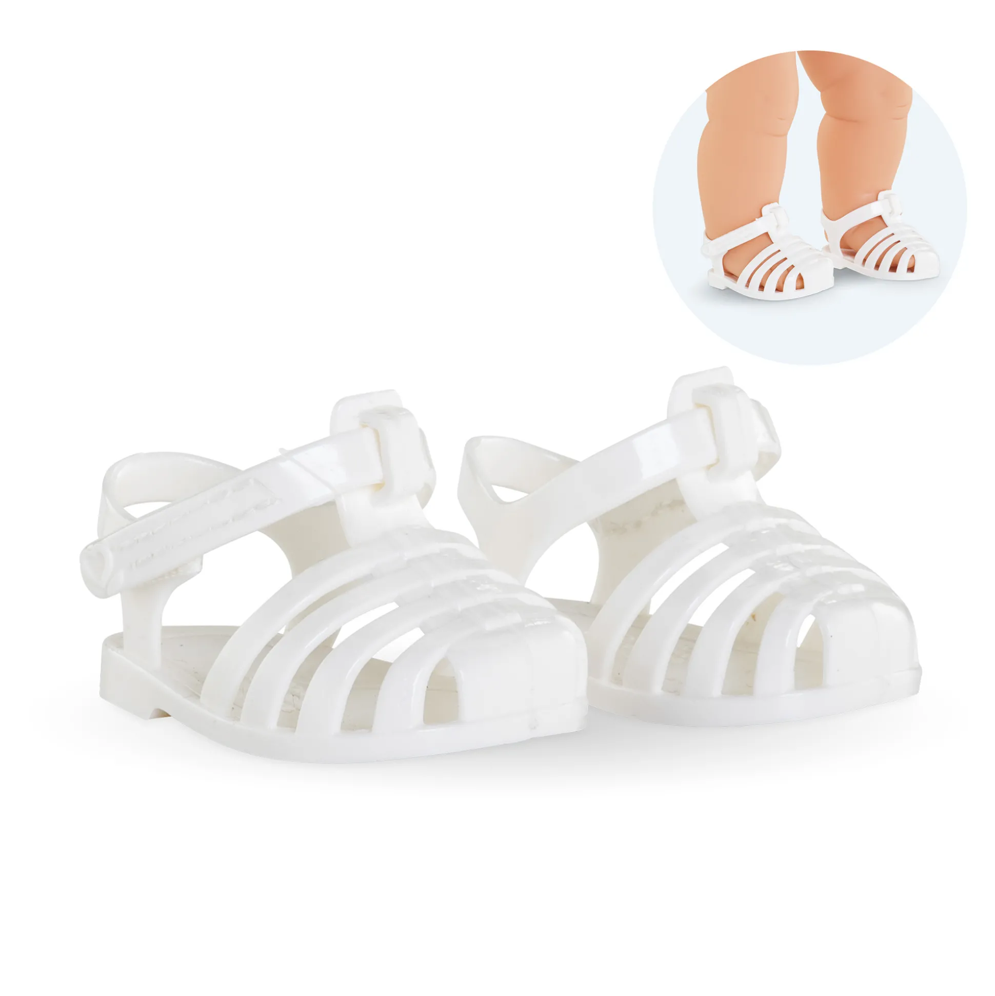 Sandales Blanches pour poupon 36 cm