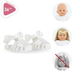 Sandales Blanches pour poupon 36 cm