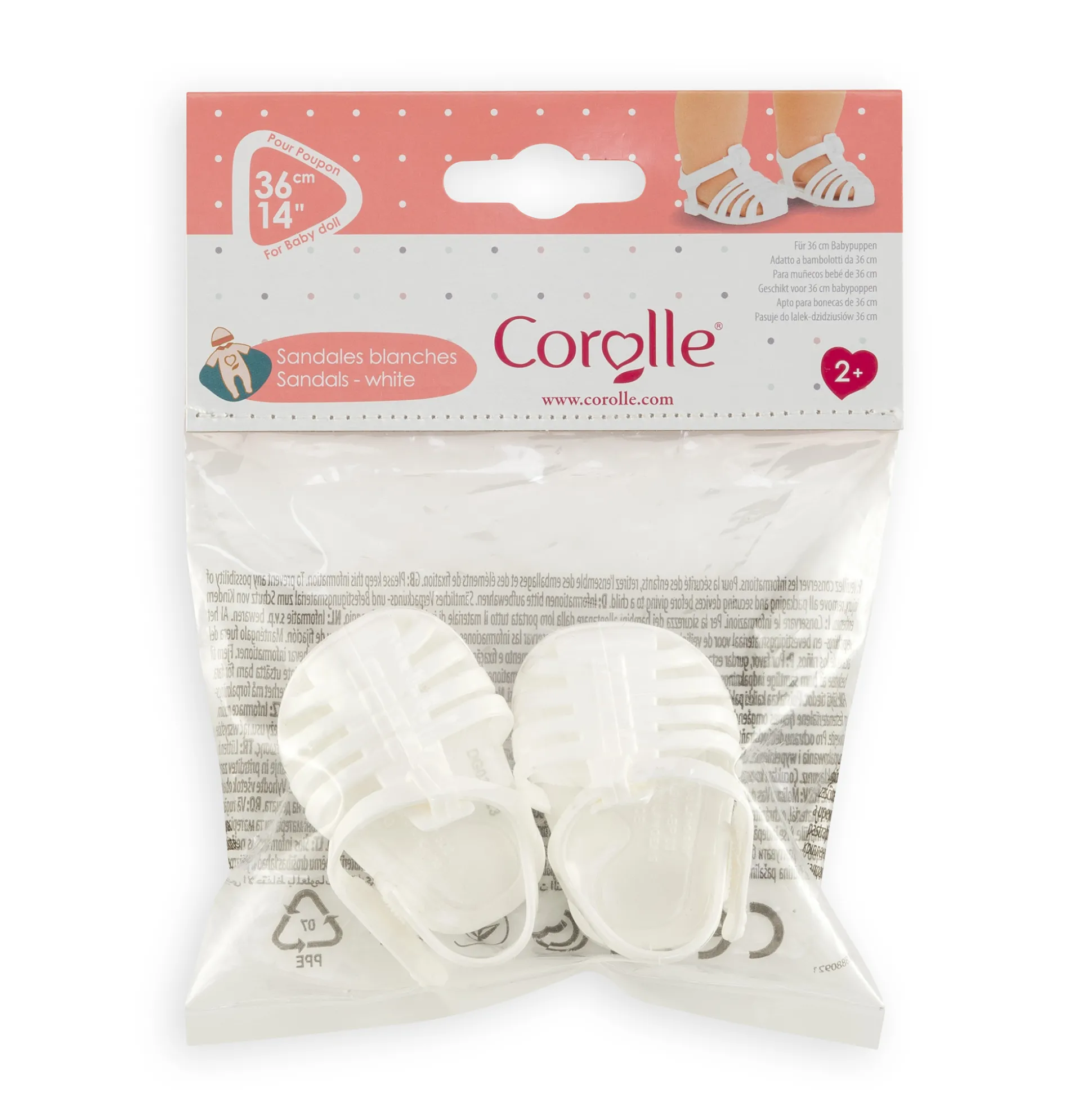 Sandales Blanches pour poupon 36 cm