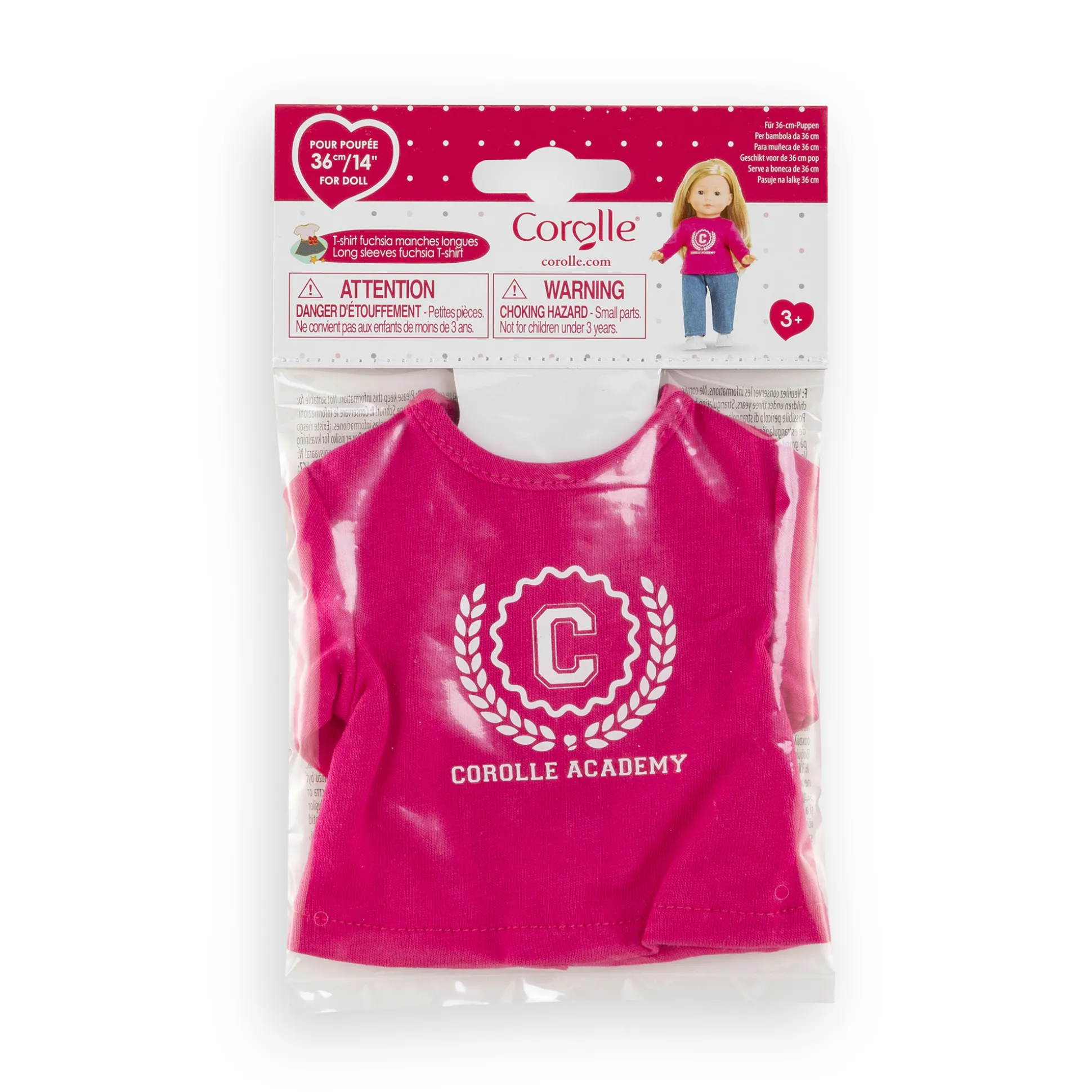 T-Shirt Fuchsia Corolle Academy pour poupée ma Corolle
