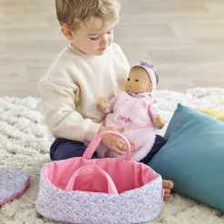 Turbulette Peluche Rose et Couffin Floral
